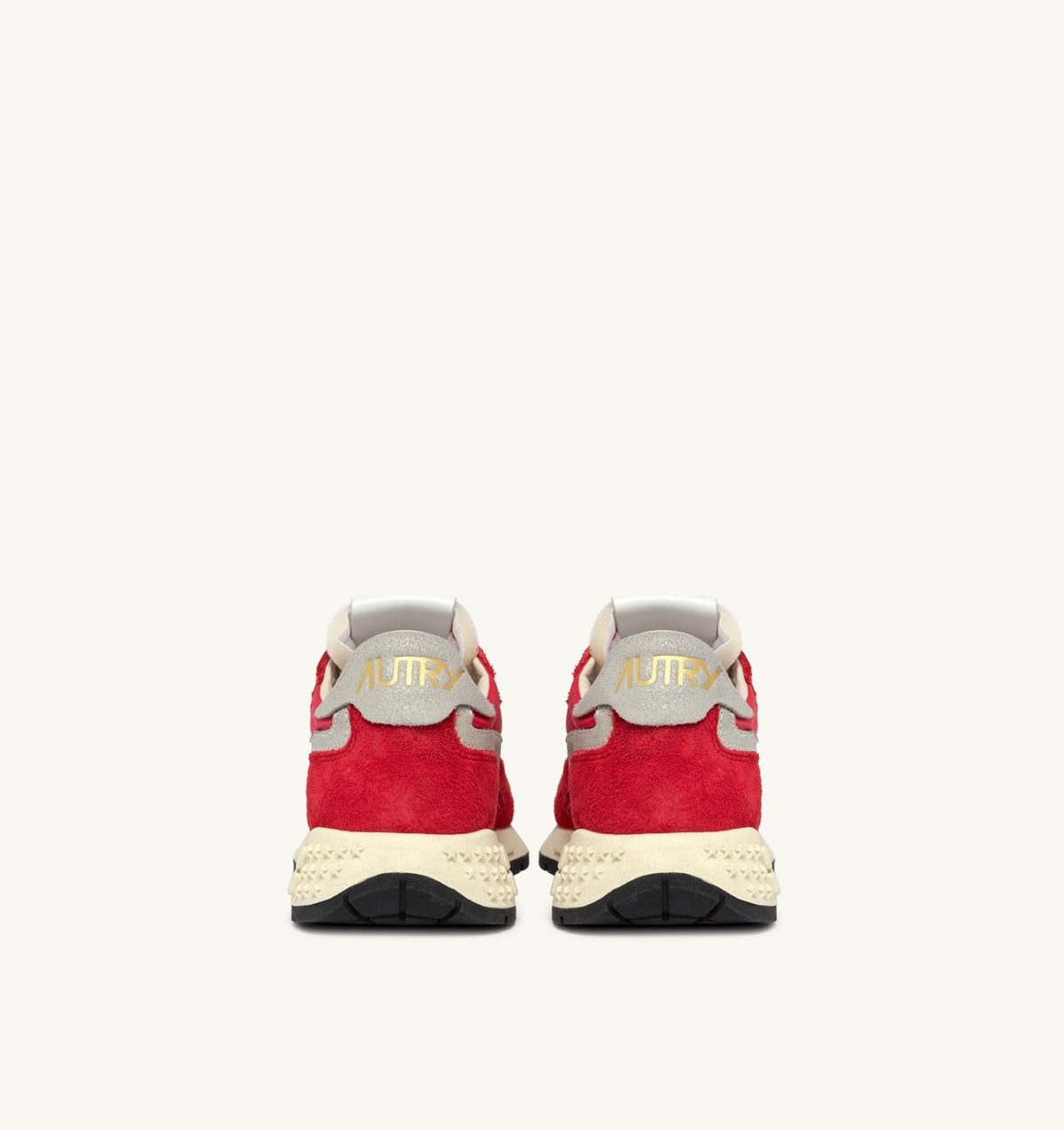 AUTRY REELWIND LOW SNEAKERS IN RED NYLON AND SUEDE