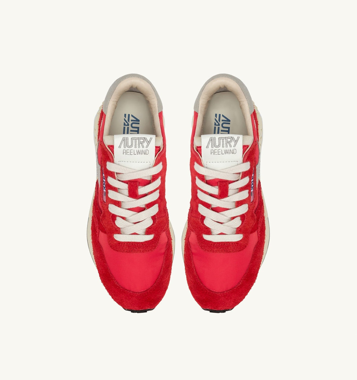 AUTRY REELWIND LOW SNEAKERS IN RED NYLON AND SUEDE