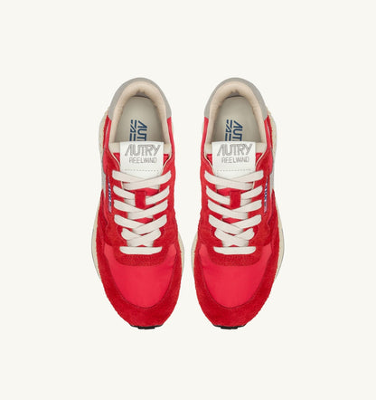 AUTRY REELWIND LOW SNEAKERS IN RED NYLON AND SUEDE