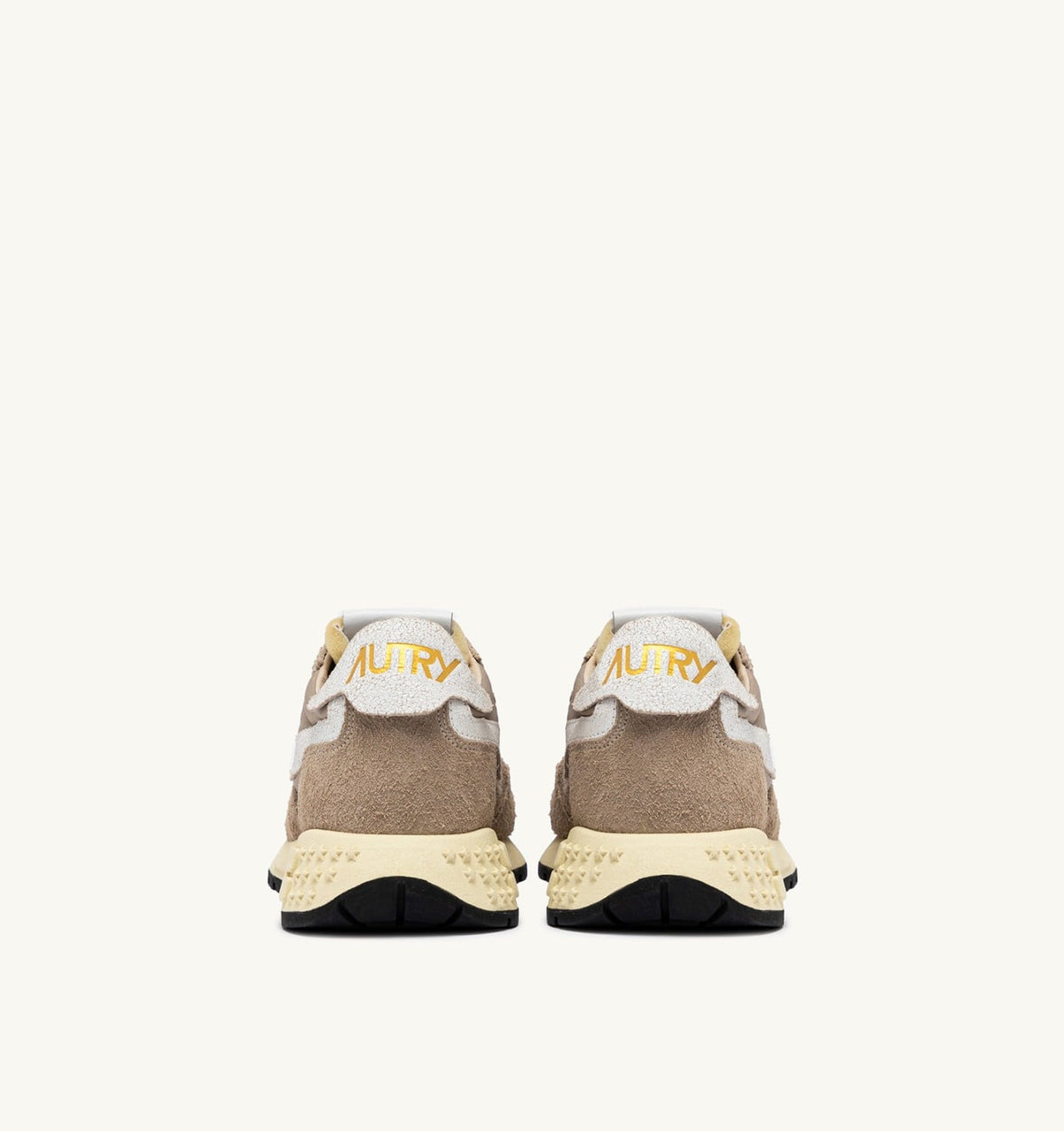 AUTRY REELWIND LOW SNEAKERS IN PEPPER AND WHITE NYLON AND SUEDE
