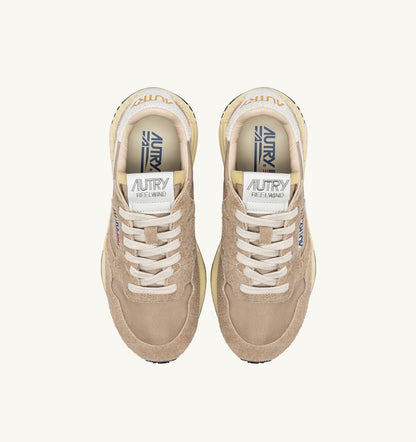 AUTRY REELWIND LOW SNEAKERS IN PEPPER AND WHITE NYLON AND SUEDE