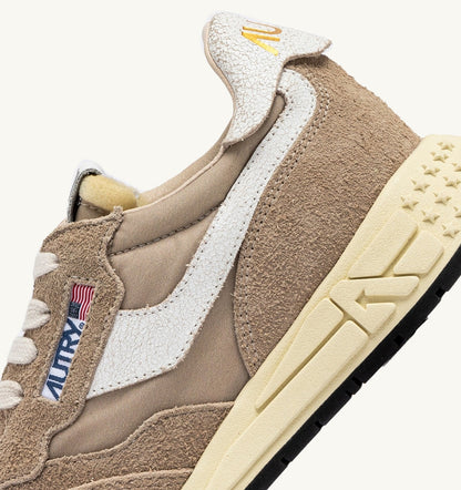 AUTRY REELWIND LOW SNEAKERS IN PEPPER AND WHITE NYLON AND SUEDE