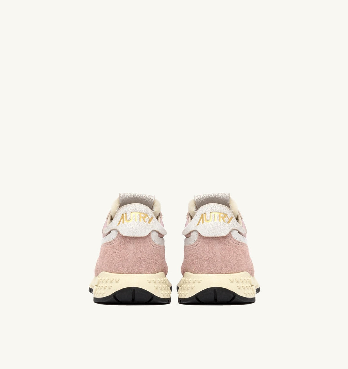 AUTRY REELWIND LOW SNEAKERS IN WHITE AND POWDER PINK NYLON AND SUEDE