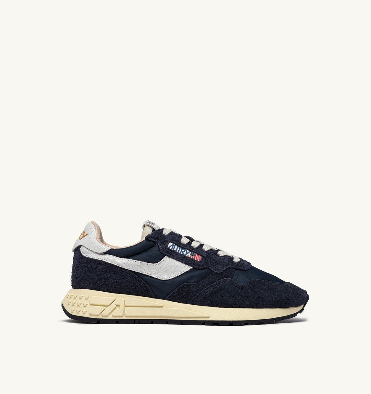 AUTRY REELWIND LOW SNEAKERS IN BLUE SPACE AND WHITE NYLON AND SUEDE