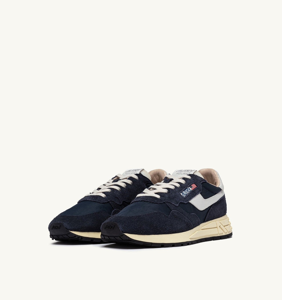 AUTRY REELWIND LOW SNEAKERS IN BLUE SPACE AND WHITE NYLON AND SUEDE