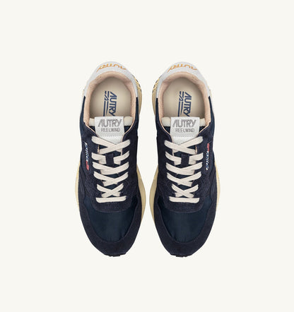AUTRY REELWIND LOW SNEAKERS IN BLUE SPACE AND WHITE NYLON AND SUEDE