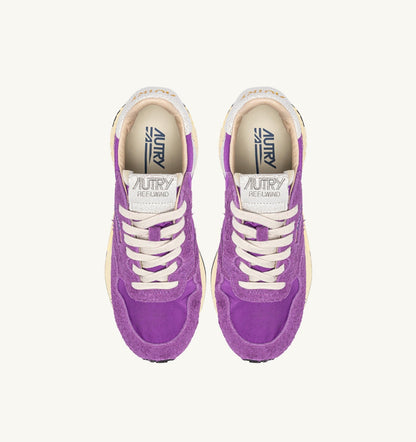 AUTRY REELWIND LOW SNEAKERS IN WHITE AND DEWBERRY NYLON AND SUEDE