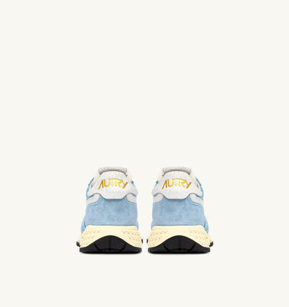AUTRY REELWIND LOW SNEAKERS IN WHITE AND FORGET ME NOT NYLON AND SUEDE