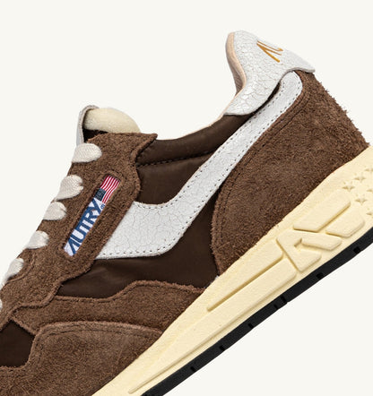 AUTRY REELWIND LOW SNEAKERS IN WHITE AND TUNDRA NYLON AND SUEDE