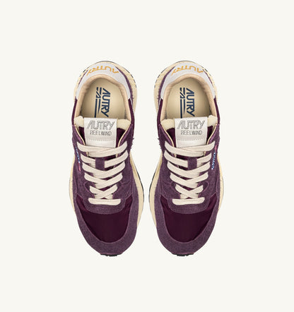 AUTRY REELWIND LOW SNEAKERS IN WHITE AND WINTER BLOOM NYLON AND SUEDE