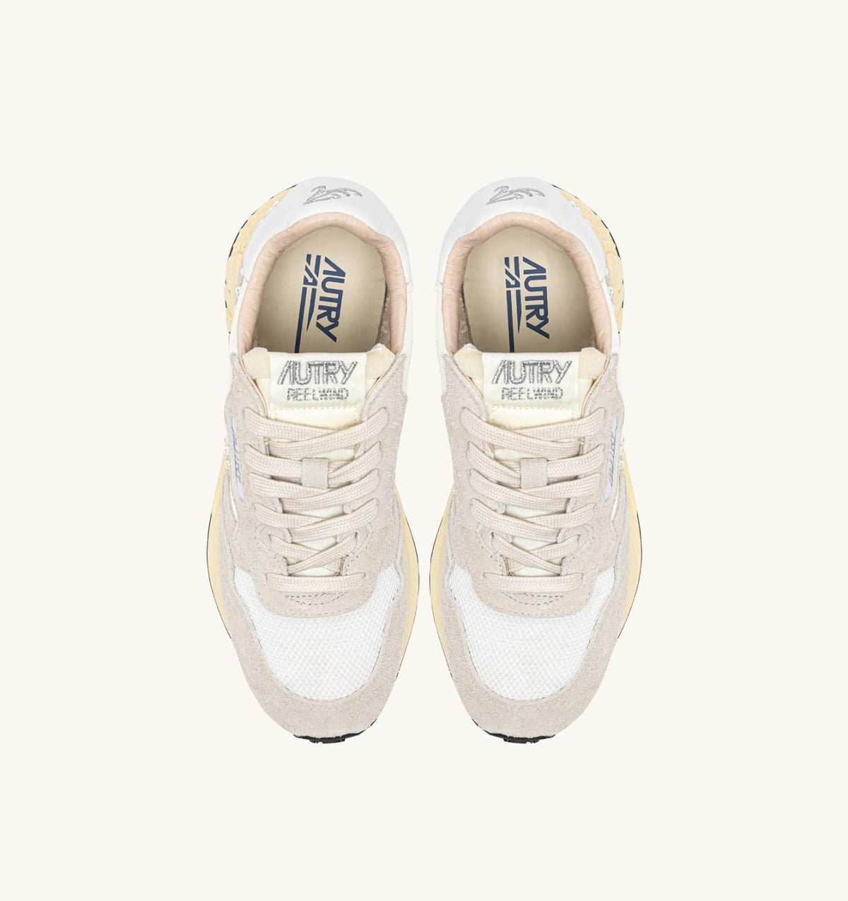 AUTRY REELWIND LOW SNEAKERS IN WHITE NYLON AND SUEDE
