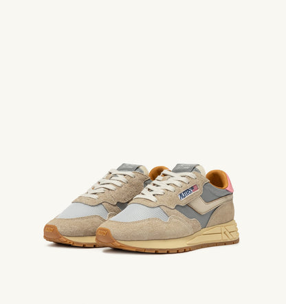 AUTRY REELWIND LOW SNEAKERS IN REFLECTIVE NYLON AND SUEDE COLOR SILVER PLATINUM