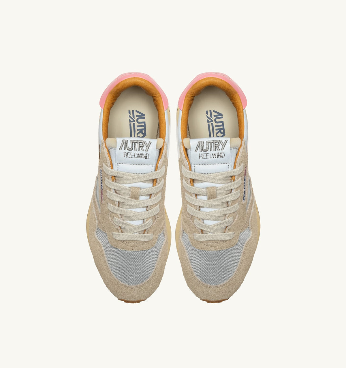 AUTRY REELWIND LOW SNEAKERS IN REFLECTIVE NYLON AND SUEDE COLOR SILVER PLATINUM