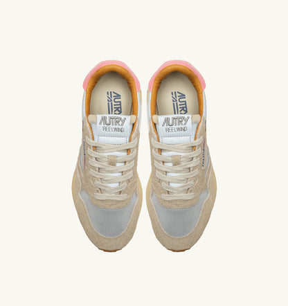 AUTRY REELWIND LOW SNEAKERS IN REFLECTIVE NYLON AND SUEDE COLOR SILVER PLATINUM