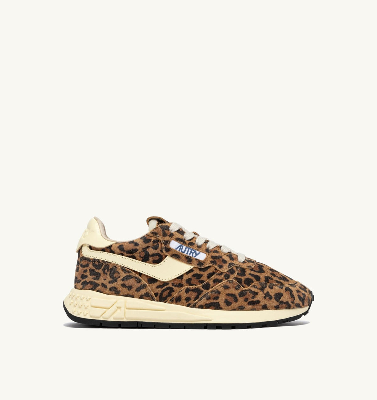 AUTRY REELWIND LOW SNEAKERS IN LEOPARD SUEDE AND RUTABAGA LEATHER
