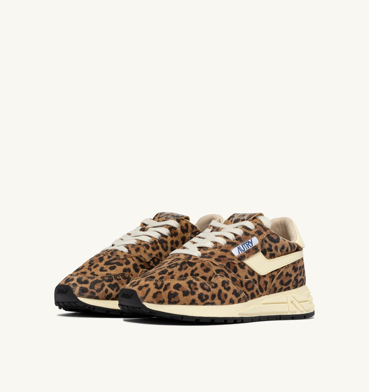 AUTRY REELWIND LOW SNEAKERS IN LEOPARD SUEDE AND RUTABAGA LEATHER