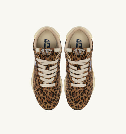 AUTRY REELWIND LOW SNEAKERS IN LEOPARD SUEDE AND RUTABAGA LEATHER