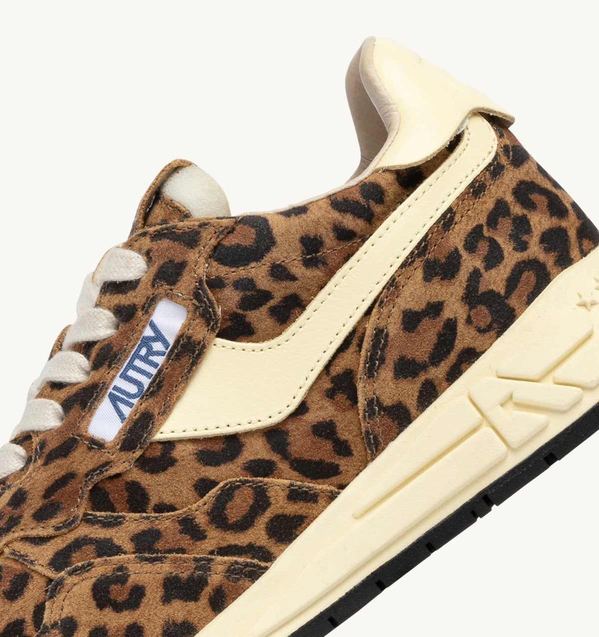 AUTRY REELWIND LOW SNEAKERS IN LEOPARD SUEDE AND RUTABAGA LEATHER