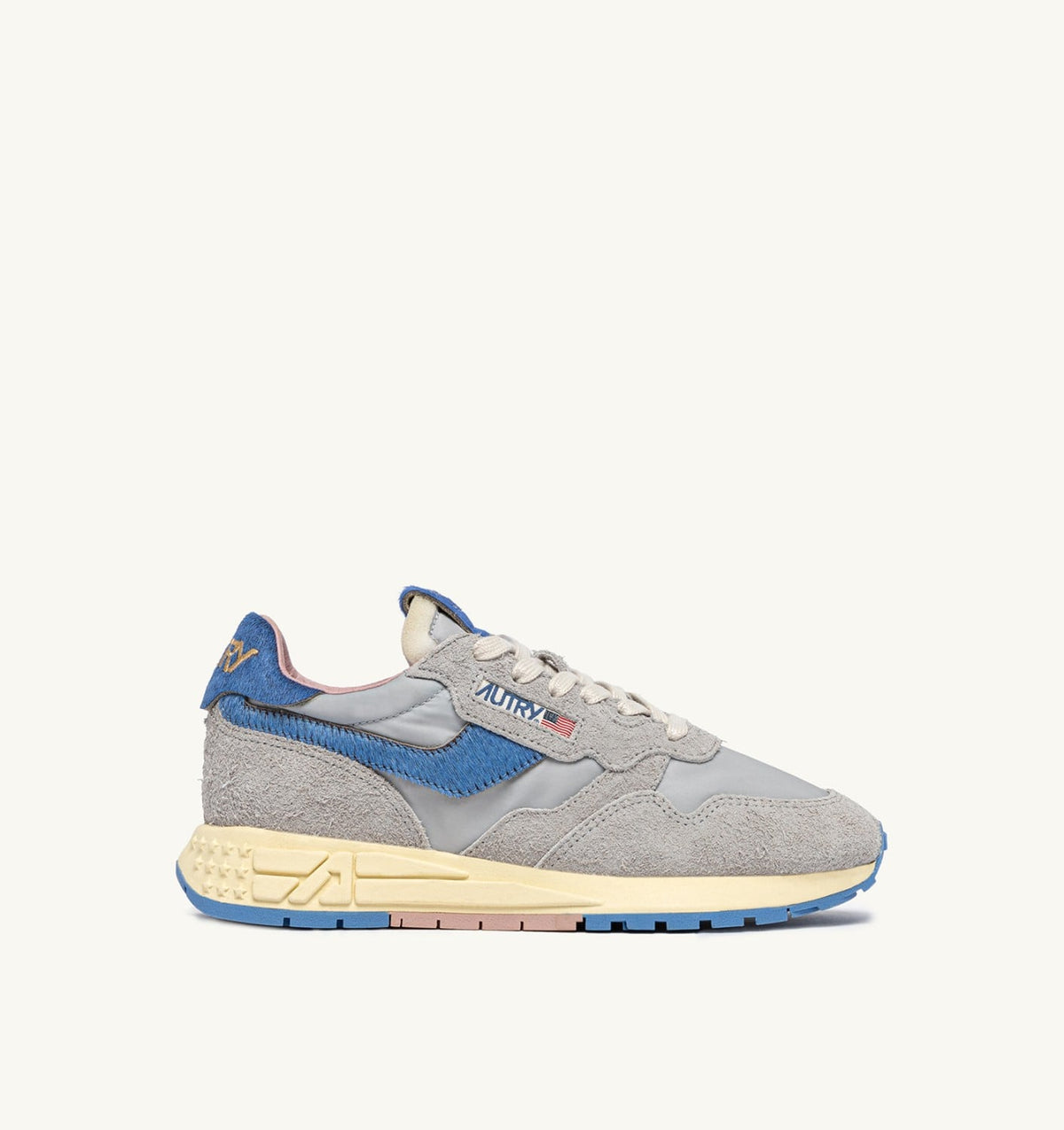 AUTRY REELWIND LOW SNEAKERS IN NYLON AND SUEDE COLOR VAPOR AND DELLA ROBBIA BLUE