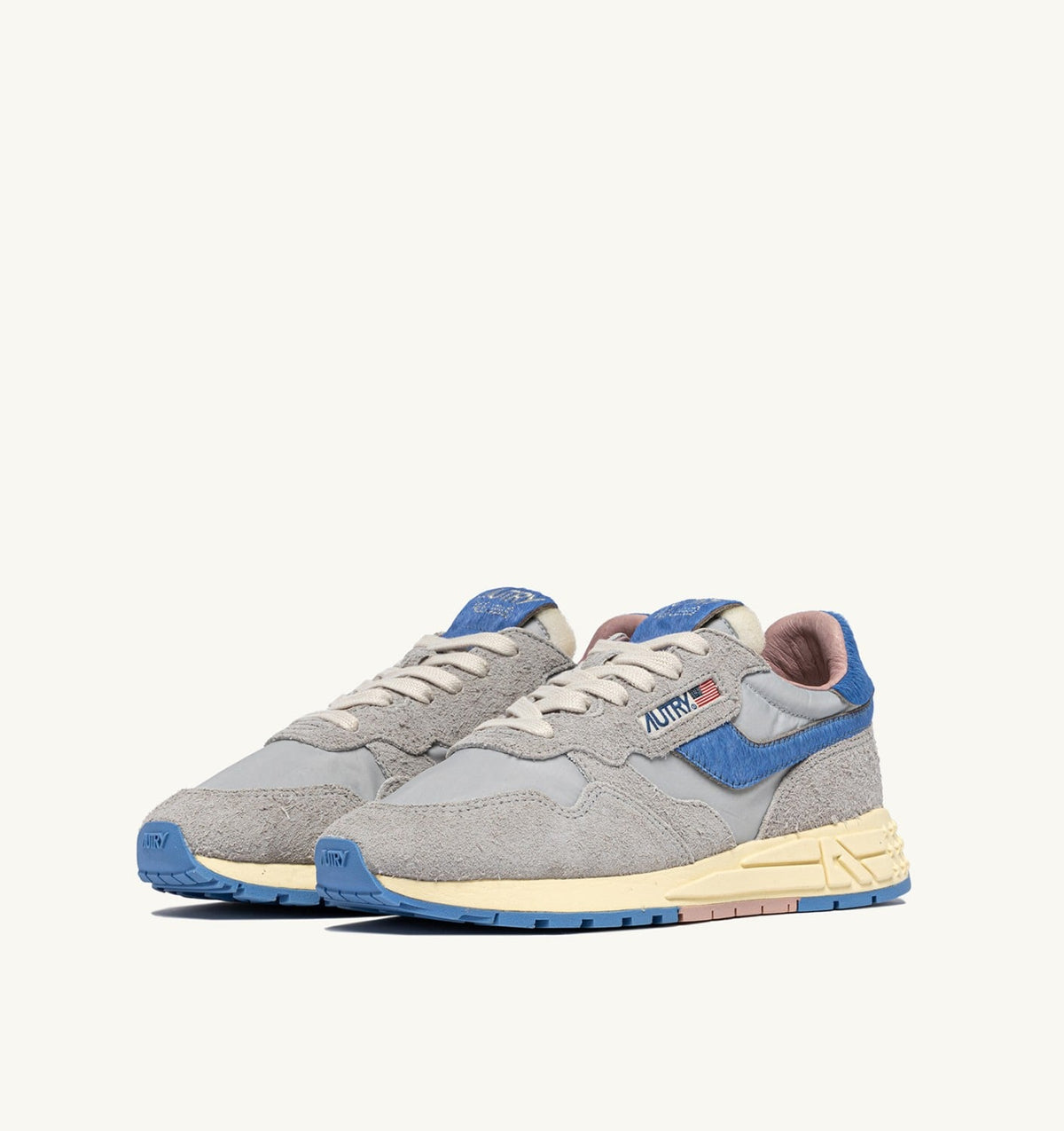 AUTRY REELWIND LOW SNEAKERS IN NYLON AND SUEDE COLOR VAPOR AND DELLA ROBBIA BLUE