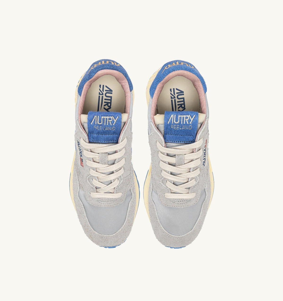AUTRY REELWIND LOW SNEAKERS IN NYLON AND SUEDE COLOR VAPOR AND DELLA ROBBIA BLUE