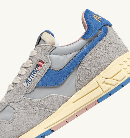 AUTRY REELWIND LOW SNEAKERS IN NYLON AND SUEDE COLOR VAPOR AND DELLA ROBBIA BLUE
