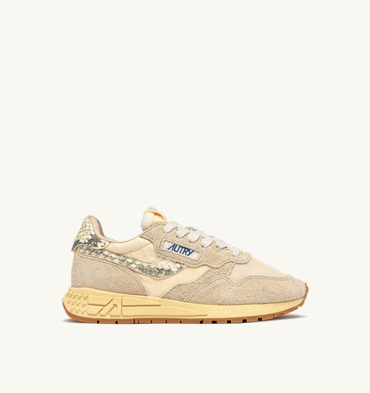 AUTRY REELWIND LOW SNEAKERS IN NYLON AND SUEDE COLOR ECRU AND ROCK