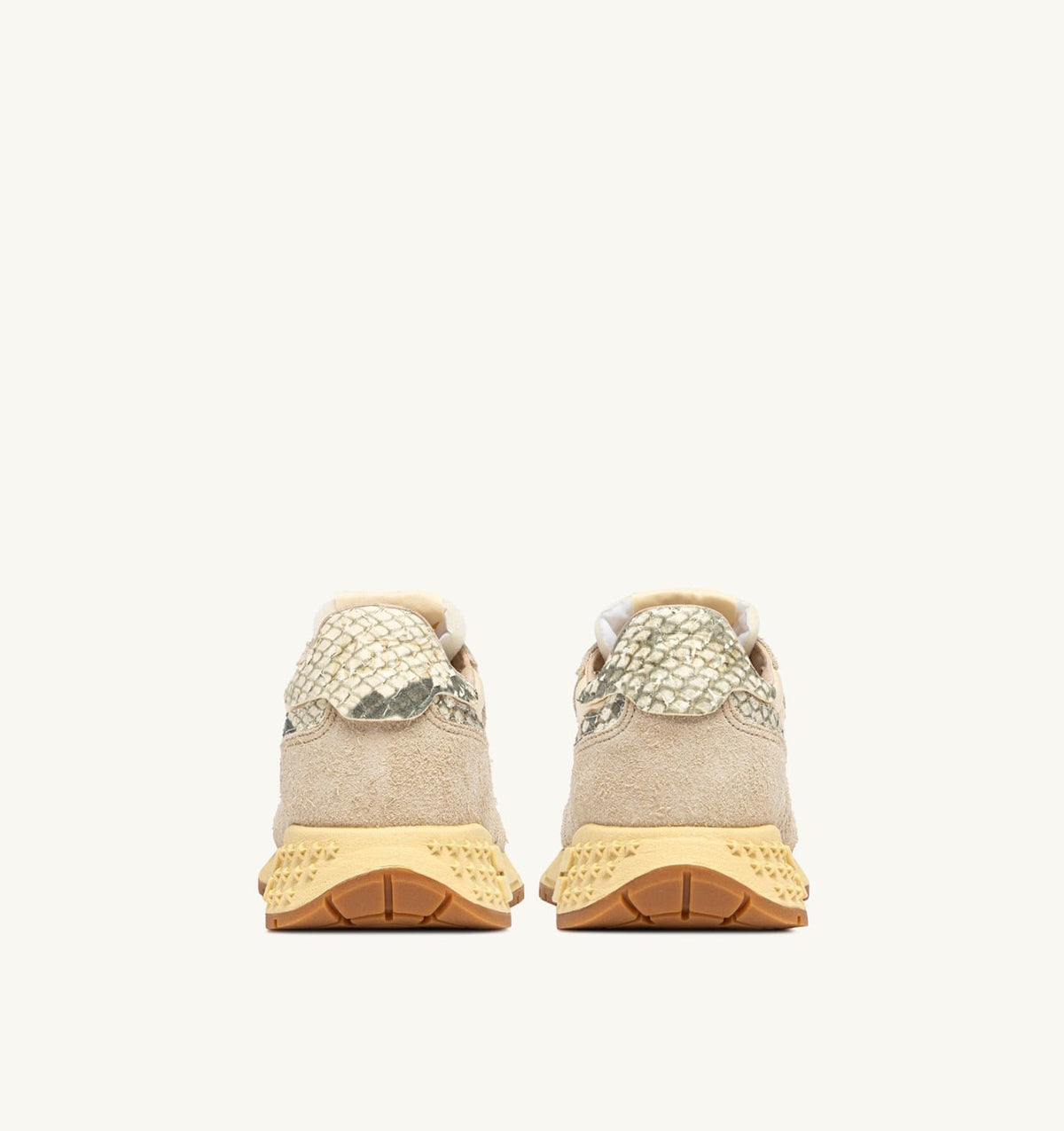 AUTRY REELWIND LOW SNEAKERS IN NYLON AND SUEDE COLOR ECRU AND ROCK
