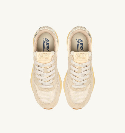 AUTRY REELWIND LOW SNEAKERS IN NYLON AND SUEDE COLOR ECRU AND ROCK