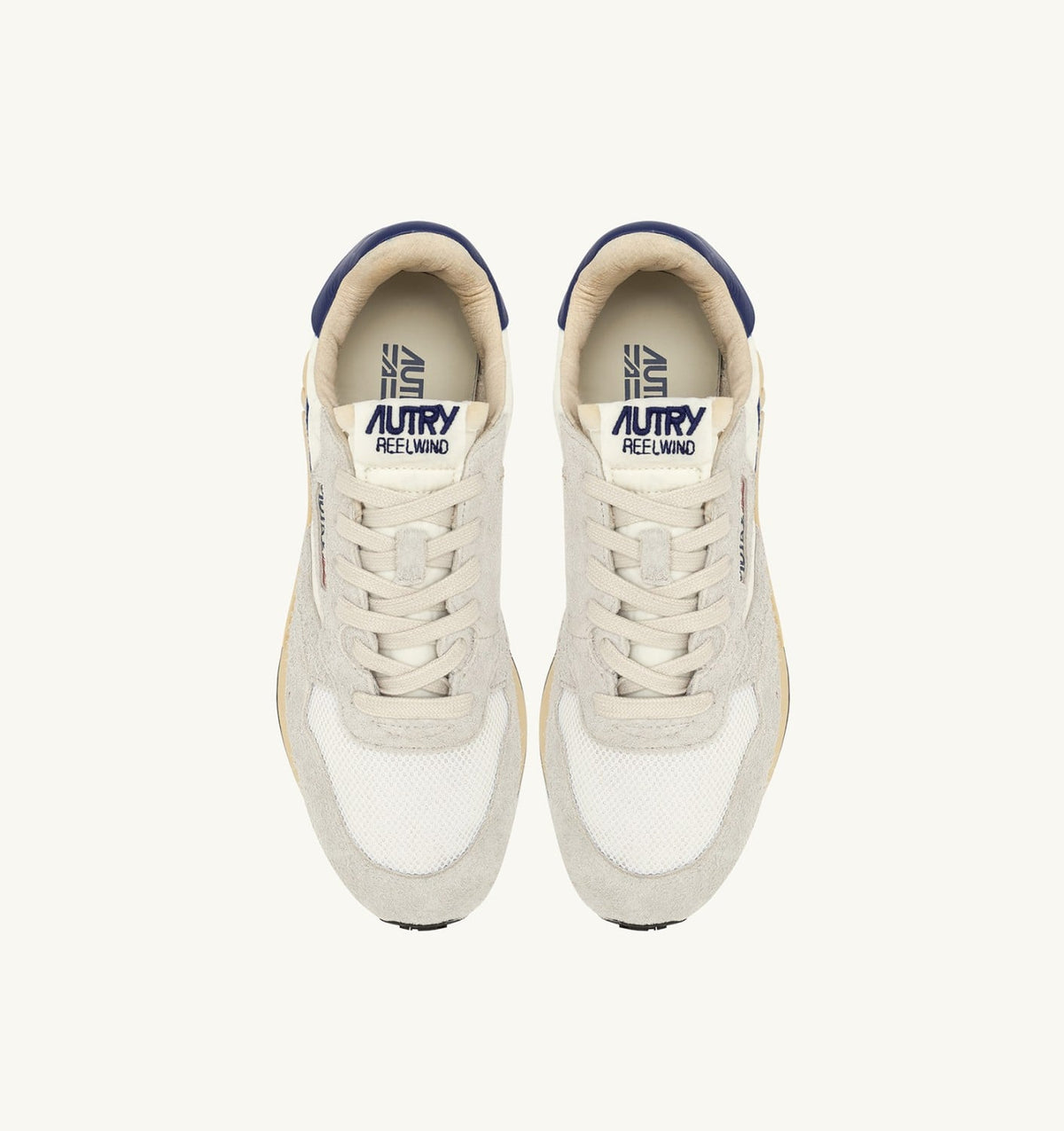 AUTRY REELWIND LOW SNEAKERS IN NYLON AND SUEDE COLOR WHITE AND LIMOGES