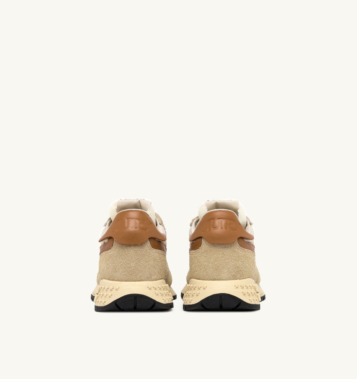 AUTRY REELWIND LOW SNEAKERS IN ECRU AND CATHAY SPICE SUEDE AND NYLON
