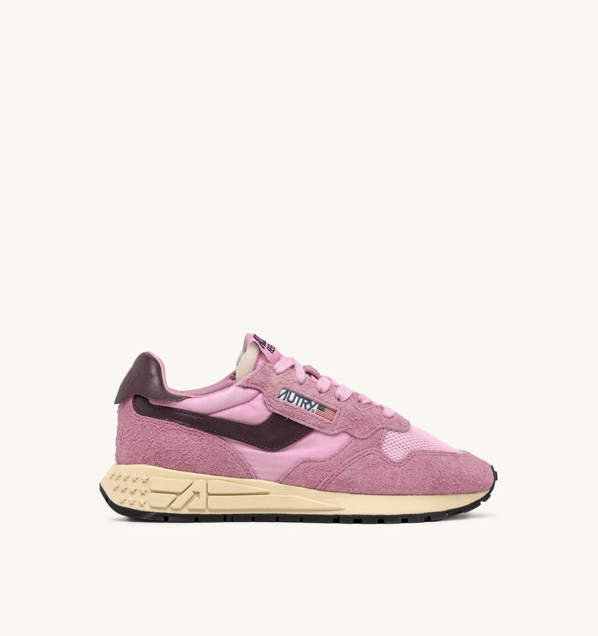 AUTRY REELWIND LOW SNEAKERS IN ROSEATE AND ROSE SUEDE AND NYLON