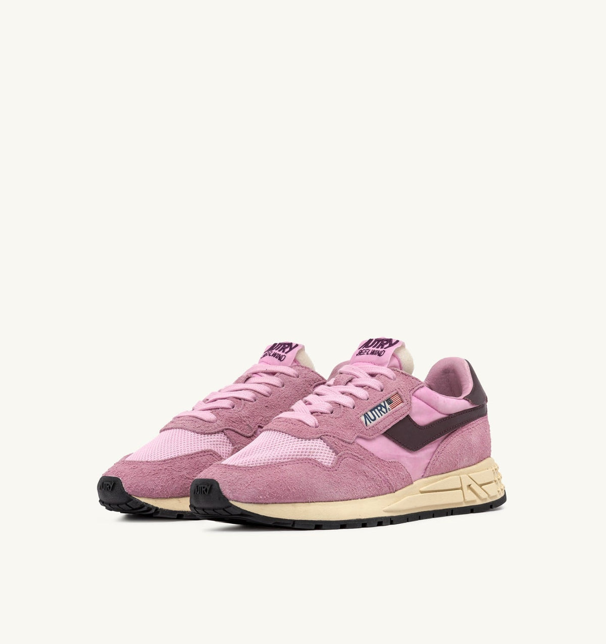 AUTRY REELWIND LOW SNEAKERS IN ROSEATE AND ROSE SUEDE AND NYLON