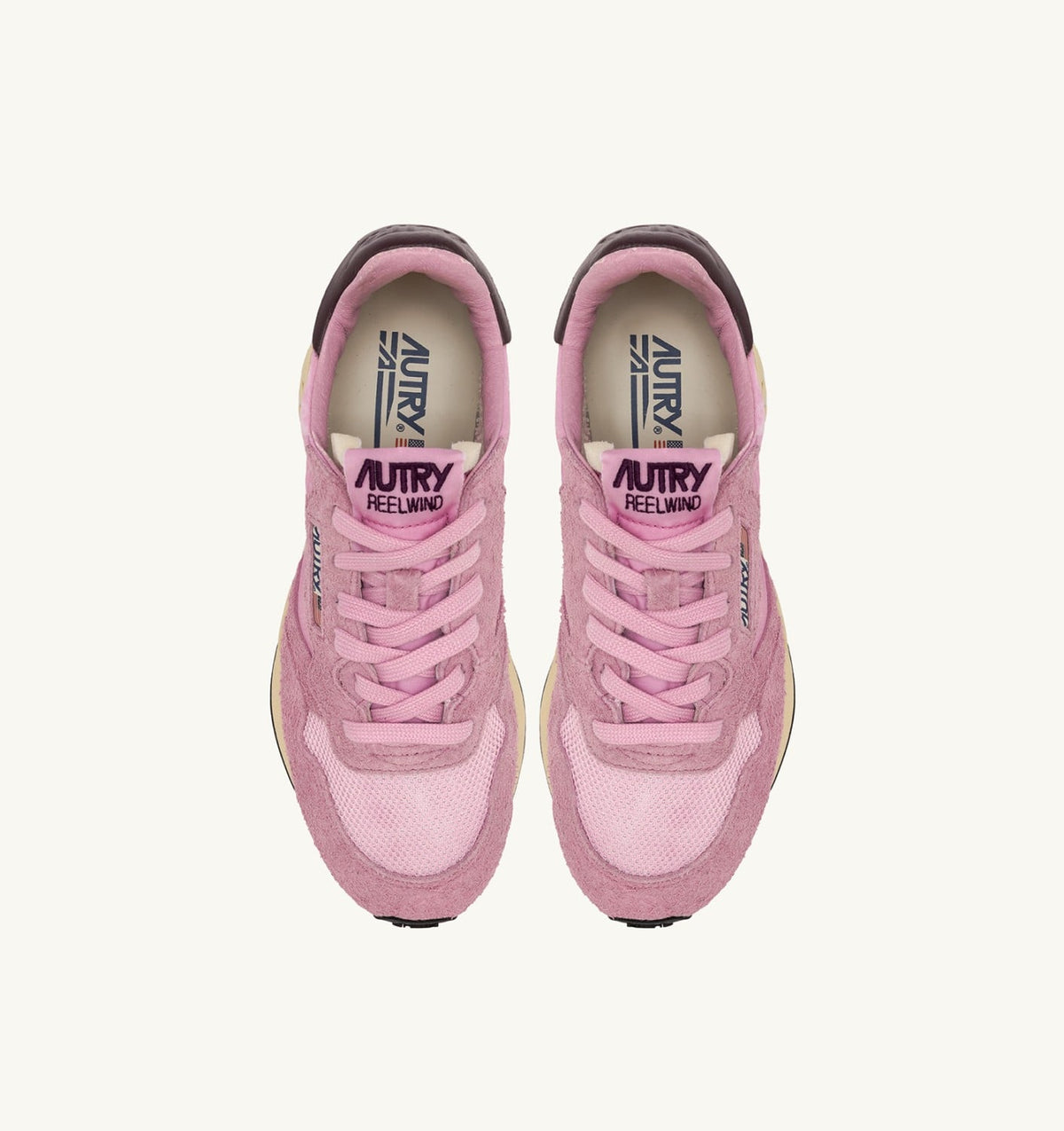 AUTRY REELWIND LOW SNEAKERS IN ROSEATE AND ROSE SUEDE AND NYLON