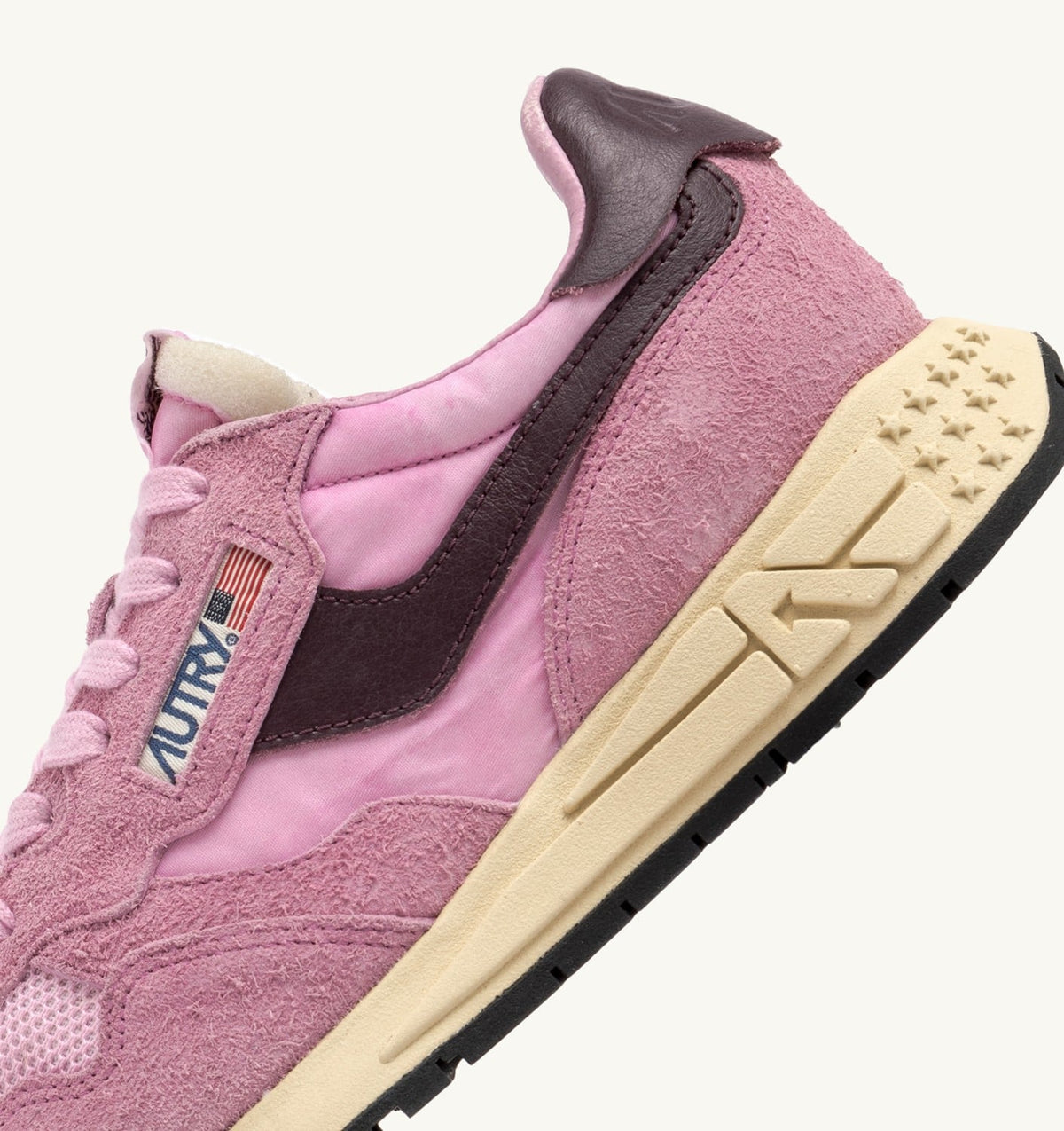 AUTRY REELWIND LOW SNEAKERS IN ROSEATE AND ROSE SUEDE AND NYLON