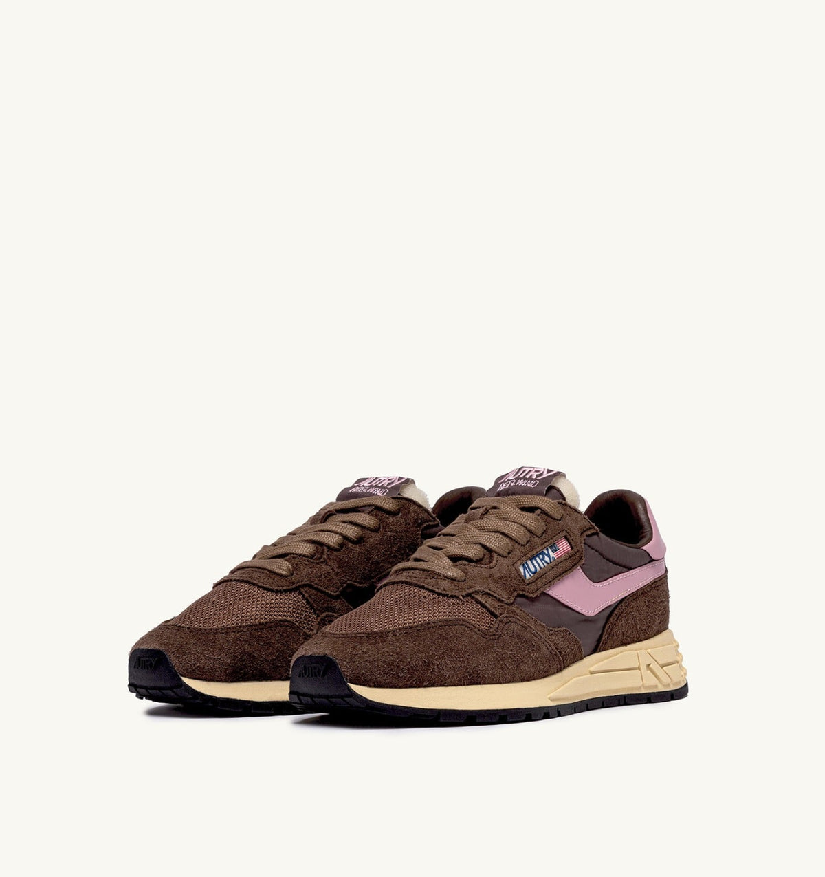 AUTRY REELWIND LOW SNEAKERS IN NYLON SUEDE AND LEATHER COLOR PLUGH AND ZEPHYR
