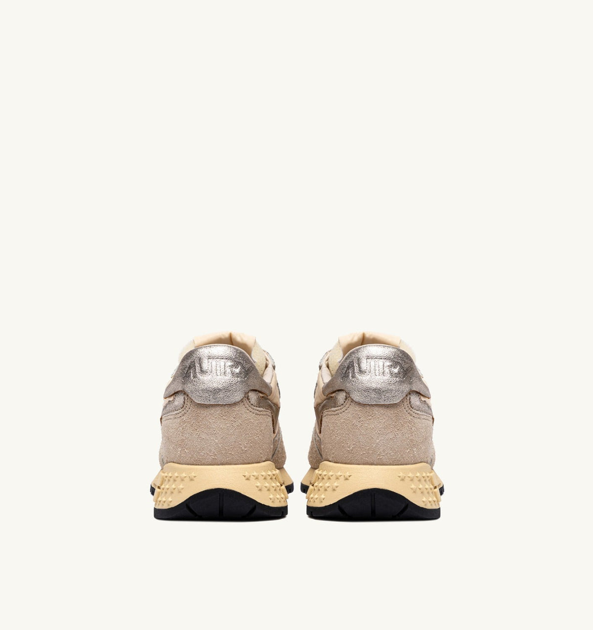 AUTRY REELWIND LOW SNEAKERS IN NYLON SUEDE AND LEATHER COLOR ECRU AND PLATINUM