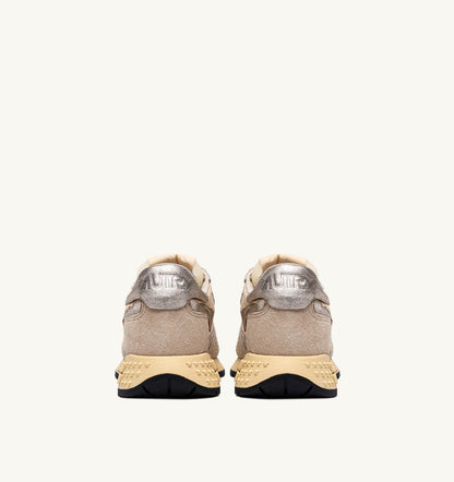 AUTRY REELWIND LOW SNEAKERS IN NYLON SUEDE AND LEATHER COLOR ECRU AND PLATINUM