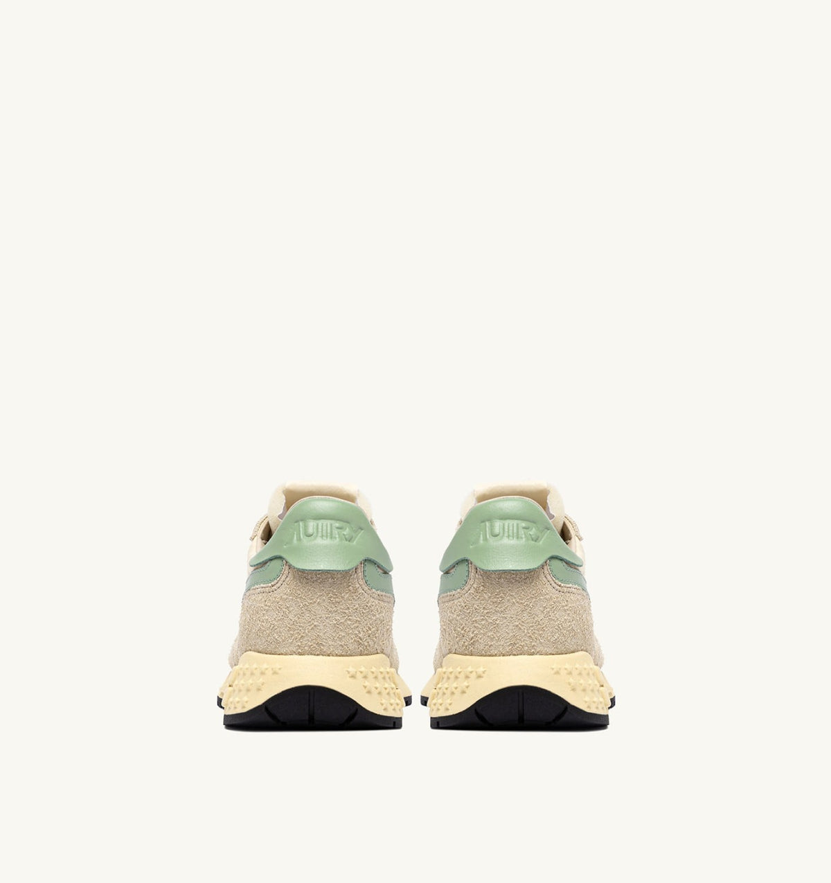 AUTRY REELWIND LOW SNEAKERS IN ECRU AND RESEDA NYLON AND SUEDE
