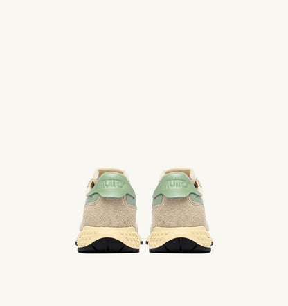 AUTRY REELWIND LOW SNEAKERS IN ECRU AND RESEDA NYLON AND SUEDE