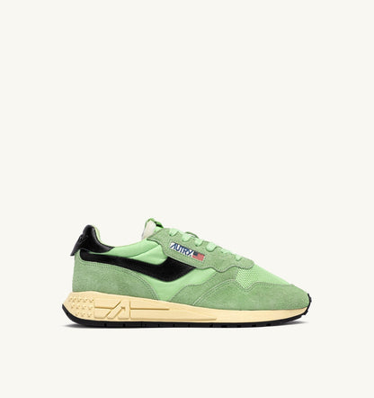 AUTRY REELWIND LOW SNEAKERS IN PISTACHIO AND BLACK NYLON AND SUEDE