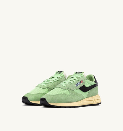 AUTRY REELWIND LOW SNEAKERS IN PISTACHIO AND BLACK NYLON AND SUEDE