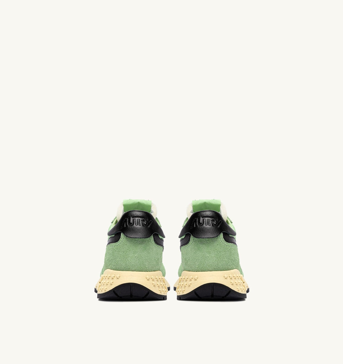 AUTRY REELWIND LOW SNEAKERS IN PISTACHIO AND BLACK NYLON AND SUEDE