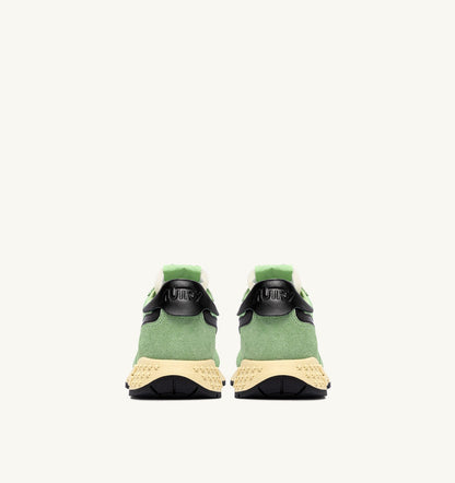 AUTRY REELWIND LOW SNEAKERS IN PISTACHIO AND BLACK NYLON AND SUEDE
