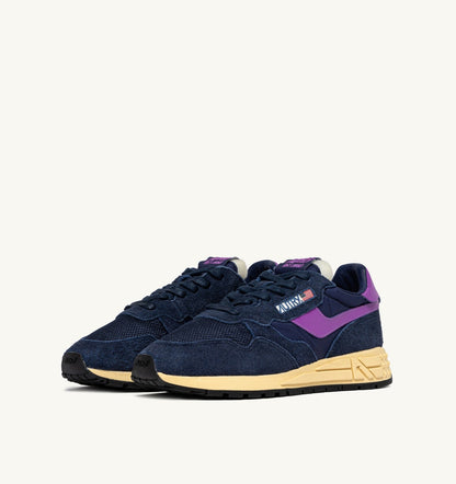 AUTRY REELWIND LOW SNEAKERS IN NAVY AND DEWBERRY NYLON AND SUEDE