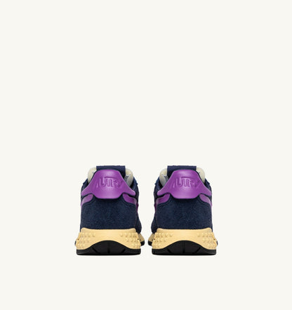 AUTRY REELWIND LOW SNEAKERS IN NAVY AND DEWBERRY NYLON AND SUEDE