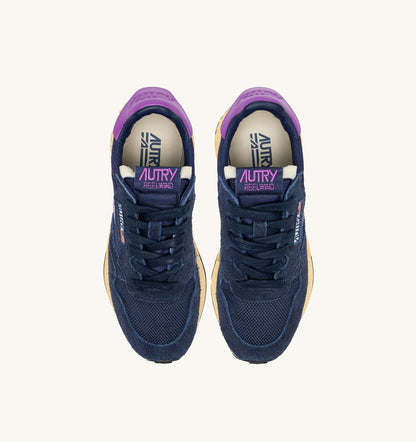 AUTRY REELWIND LOW SNEAKERS IN NAVY AND DEWBERRY NYLON AND SUEDE