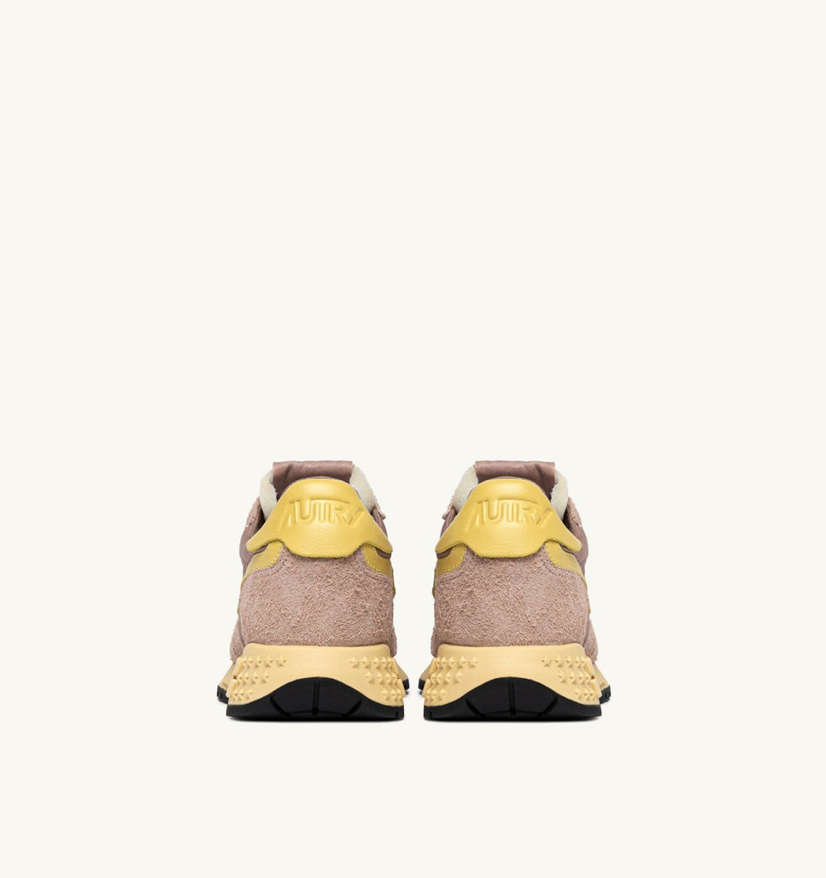 AUTRY REELWIND LOW SNEAKERS IN ROSE CANNEL AND RAFFIA NYLON AND SUEDE