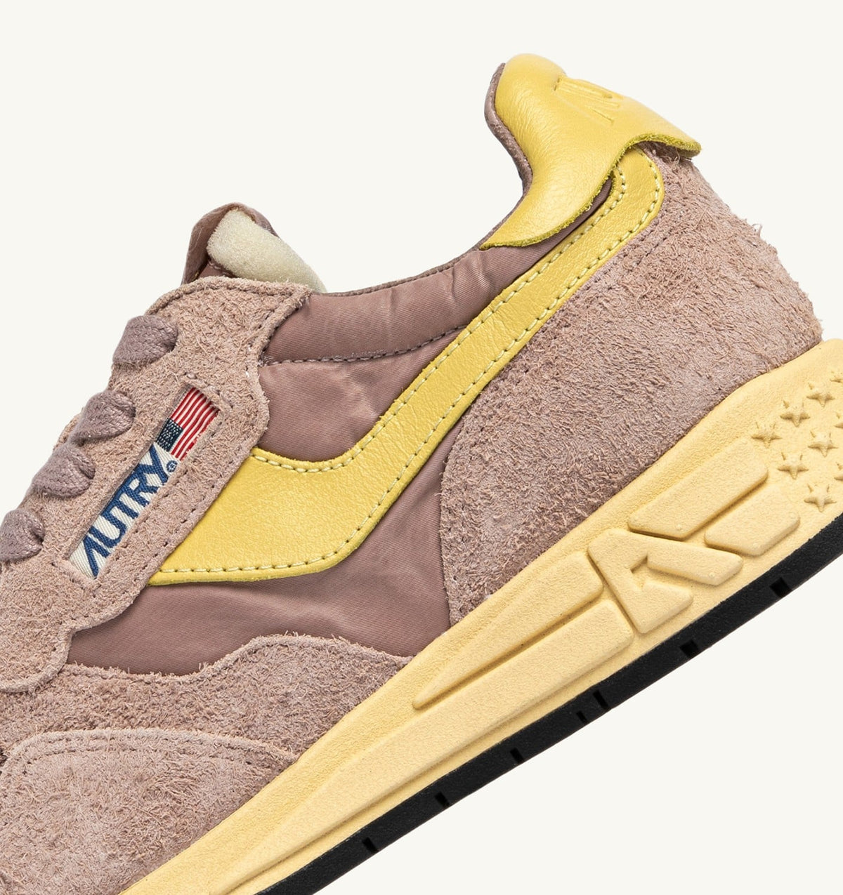 AUTRY REELWIND LOW SNEAKERS IN ROSE CANNEL AND RAFFIA NYLON AND SUEDE