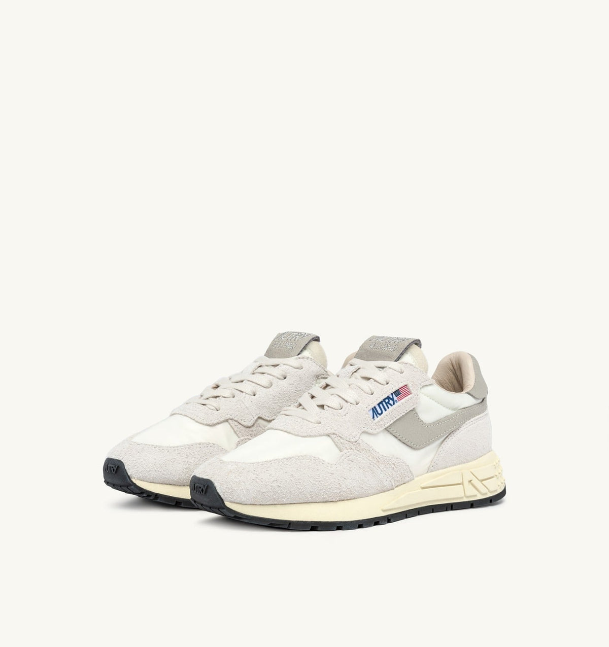 AUTRY REELWIND LOW SNEAKERS IN BEIGE NYLON AND SUEDE